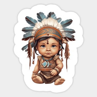 Native American Baby Boy Sticker